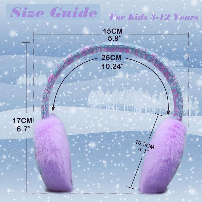 FYBW Ear Muffs Gloves Set for Kids, Winter Adjustable Sequins Warm Earmuffs for Kids Outdoor Cold Weather - Image 5